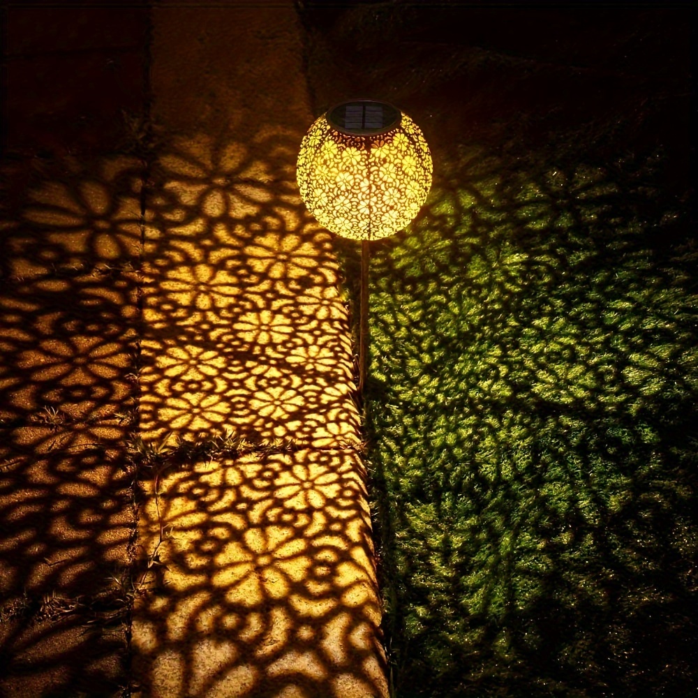 

1pc Solar Round Ball Ground Insert, Waterproof Outdoor Garden Decoration, Solar Light