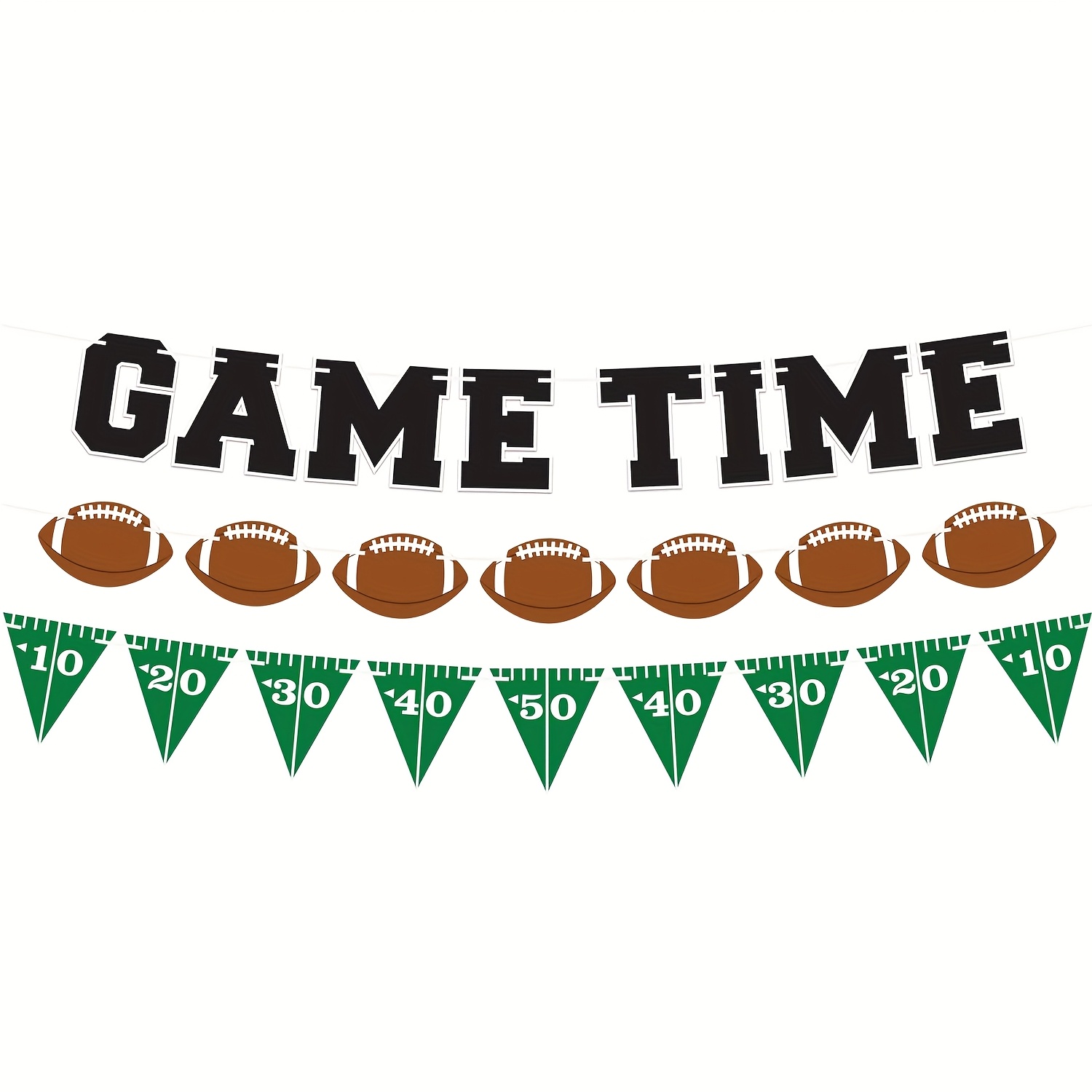 Image of 1set, Football Banner Garland, String Banner For Football Party Decorations, Triangle Flags For Football Indoor Decor, Football Banner For