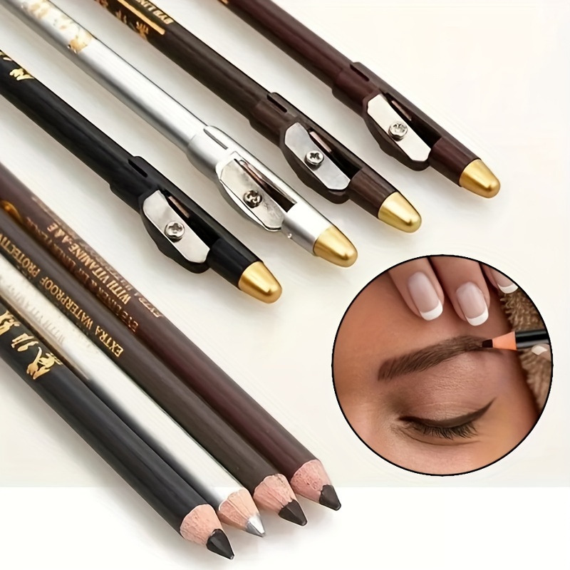 eyebrow pencil eyeliner pencil with sharpener waterproof andsweatproof long lasting makeup holding   setting eyebrowpencil eyeliner makeup tool