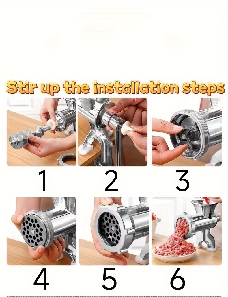 aluminum sausage stuffer machine multifunctional manual meat wringer   hand crank sausage maker homemade sausage and cured meat filling tool food grade meat grinder for sausage cured meat and spice grinding details 8