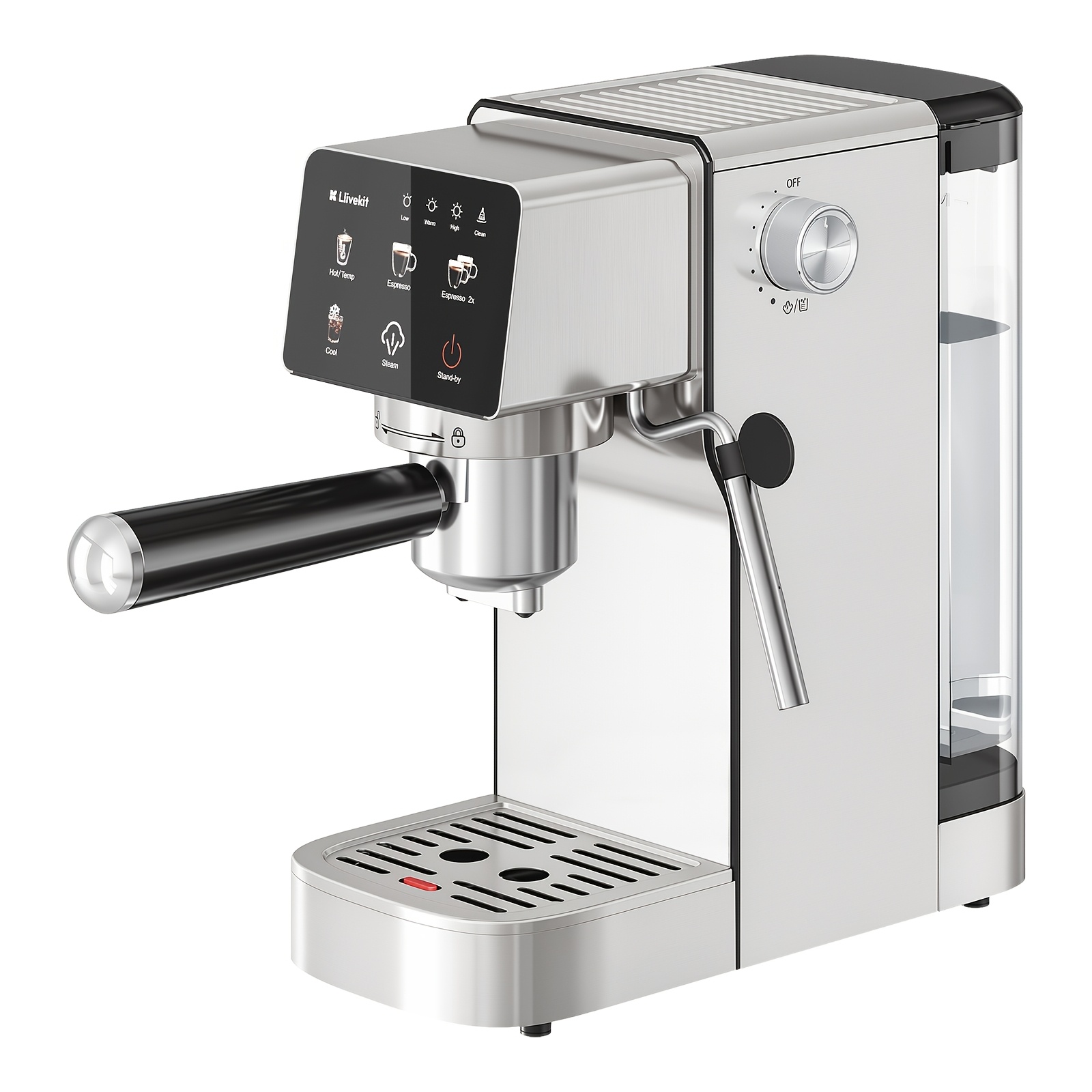 Home Espresso Machine, 20 Bar Pressure, Screen, Brew, Capsule & Ground Coffee Compatible, Automatic Milk Frother, Stainless Steel Body, Easy Latte Art For Home Use