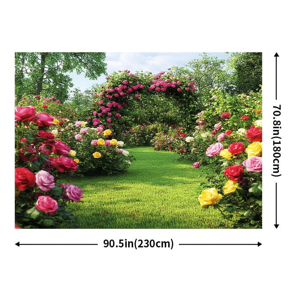 TEMU 1pc, Spring Background Decoration, Beautiful Colorful Flowers, 100% Polyester, For Photo Studio Props, Party Decorations, Outdoor Decorations,