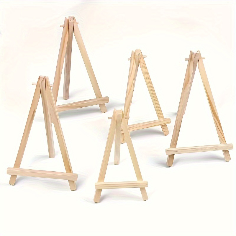 TEMU 5-pack Classic Wood Mini Easels - 5.6