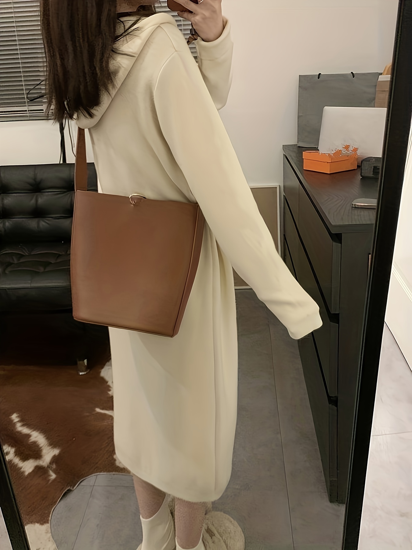 womens hooded zip sweatshirt dress japanese korean style Temu Canada