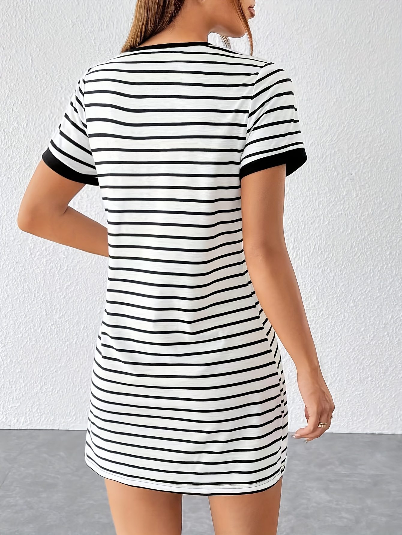 black white striped t shirt dress Pomander Place Navy Stripe Gio Maxi Dress Navy / L main image 1
