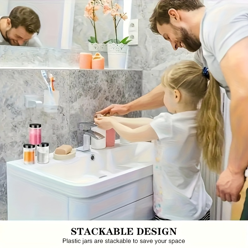 6pcs 600ml/20oz Plastic Airtight Storage Jars with Gasket, Strong Seal, Plastic Mason Jars for Kitchen Use, Suitable for Dried Fruits, Honey, Nuts, Kitchen, and Home Organization