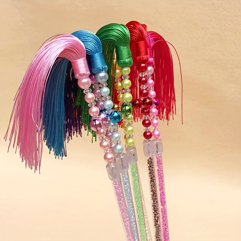 Interactive Cat Teaser Wand with Colorful Tassels - Durable Nylon, Large Breed Recommended, Engaging Playtime Toy for Cats, Strip, Kitten Toy
