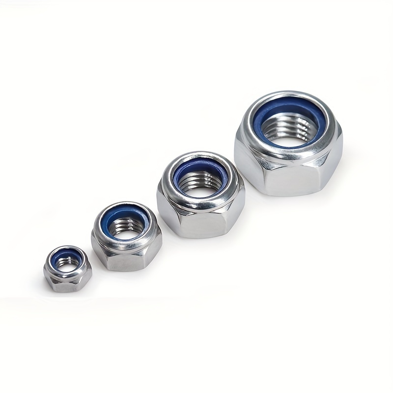 

250pcs Stainless Steel Self-locking Nuts, M4m5m6 Sizes With Anti-slip Nylon Coating, Hex Screw Caps For Maintenance & Installation