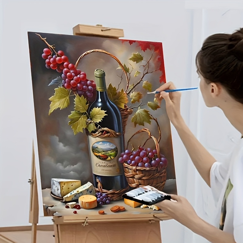 TEMU A Diy Adult Acrylic Painting Kit Suitable For Beginners - Includes Acrylic Paints, Canvas, 3 Brushes, And An Manual | An Acrylic Painting