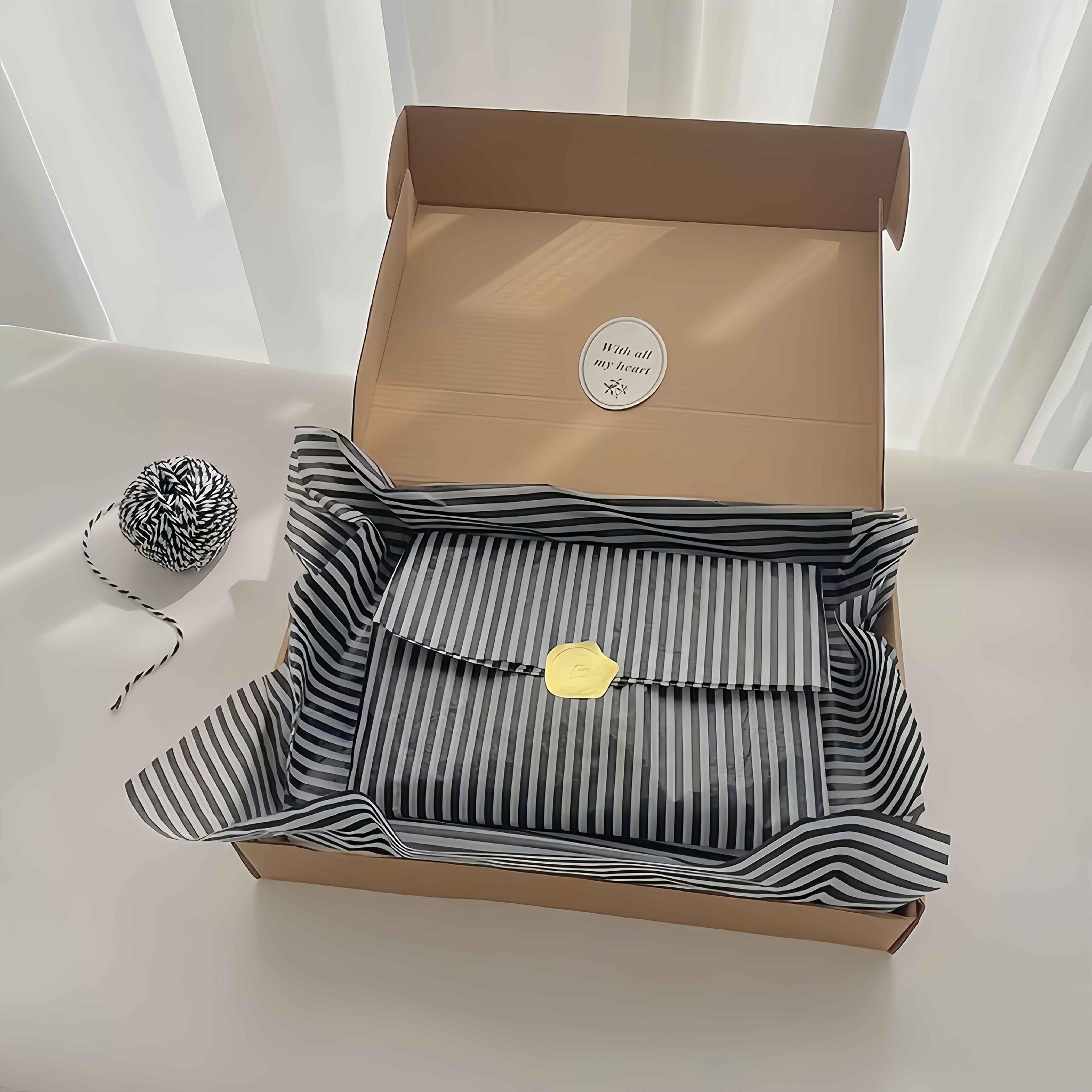 

25pcs Black Striped Gift Wrap With Sealing Stickers - Semi-transparent Tissue Paper For Bouquets, Birthday & Wedding Decorations - Choose Your Size (19.7"x13.8" Or 19.7"x27.6")