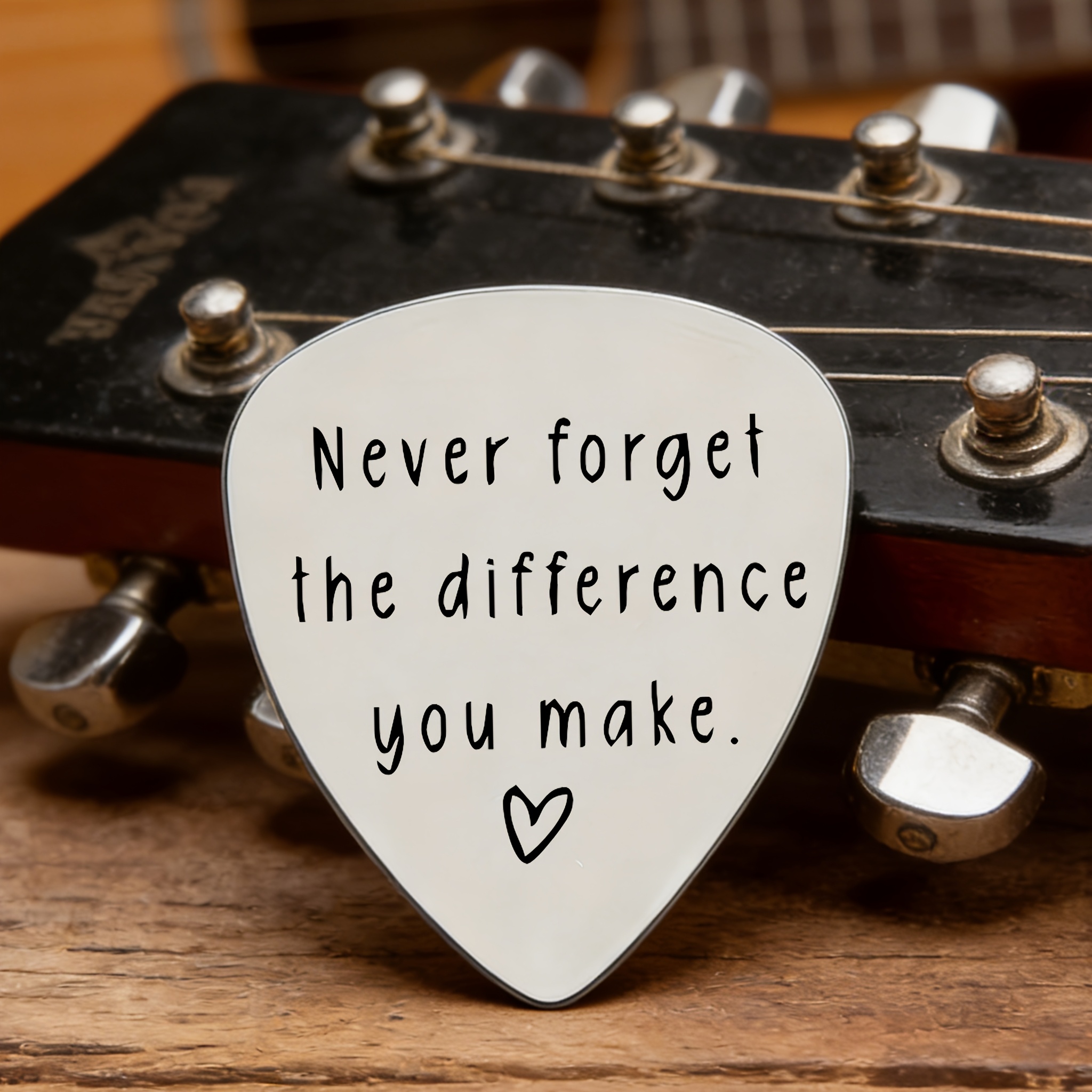 TEMU Inspirational And Encouraging Stainless Steel Guitar Picks, ( You Bring / ) Practical Musical Additions, A Powerful Gift Or Keepsake