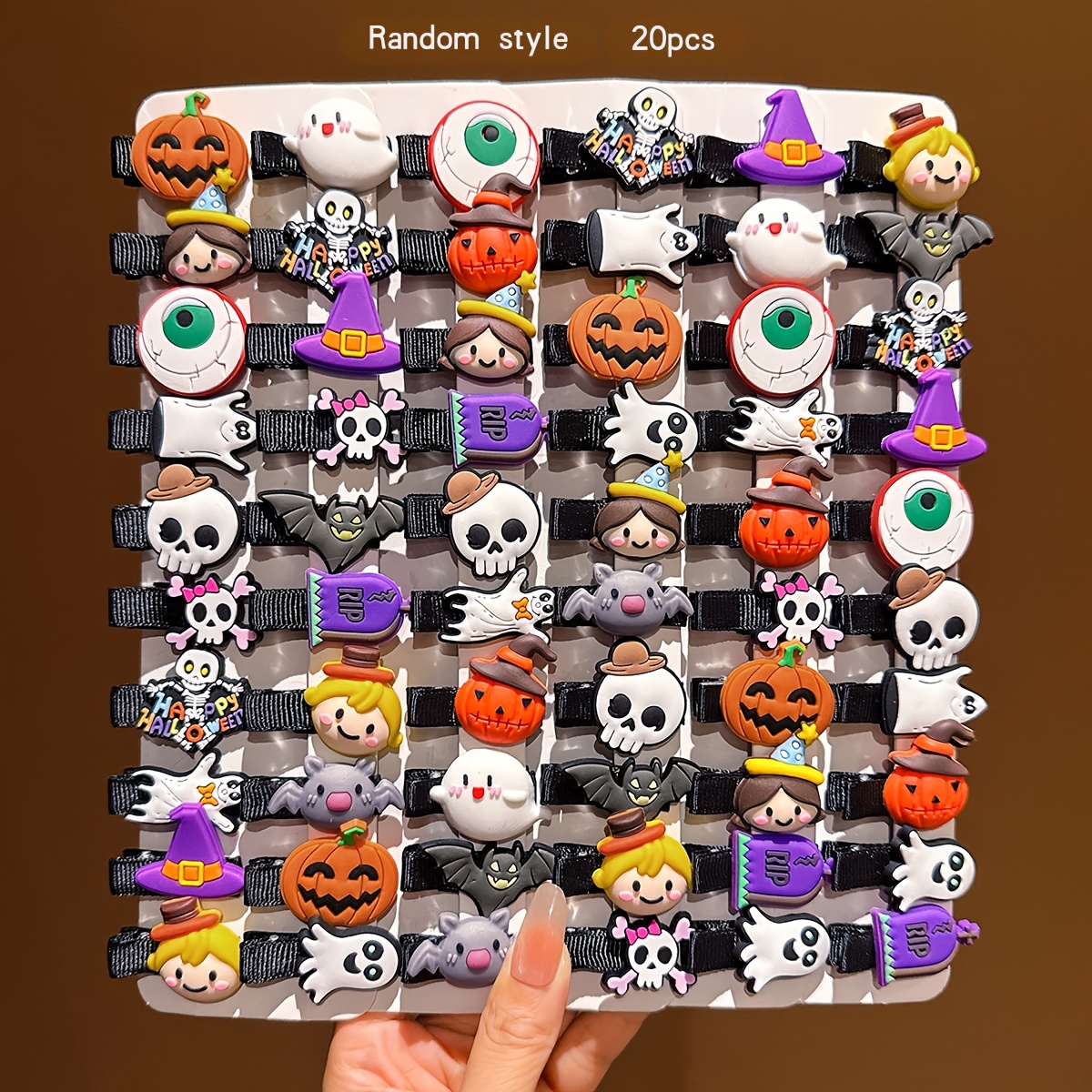 TEMU 20 pinces à cheveux d'Halloween aléatoires, accessoires pour cheveux de style simple adaptés à un usage