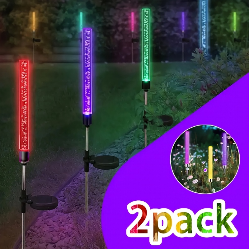 1/2pcs Solar Reed Lamp Rgb Color Acrylic, Outdoor Courtyard Park Landscape Point Lawn Plug In Landscape Lamp, Garden Lights For Yard