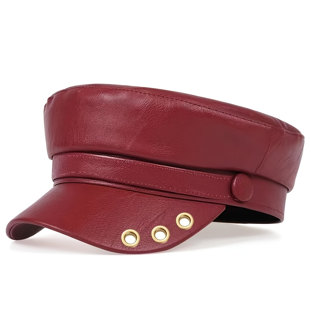 TEMU Pu Octagonal Hat Retro Autumn Winter Baseball Casual All-match Style