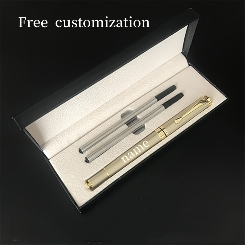 

Custom Engraved Golden Ballpoint Pen Set With 2 Refills - Smooth Writing, Ink, Pocket Clip - &