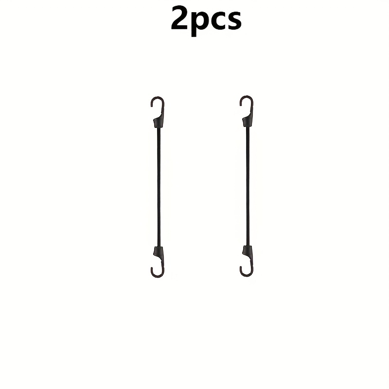 TEMU 2pcs Black Elastic Bands Heavy Duty Elastic Rope With Hooks, Elastic Rope, Suitable For Rvs Cargo Luggage Rack Binding And Locking