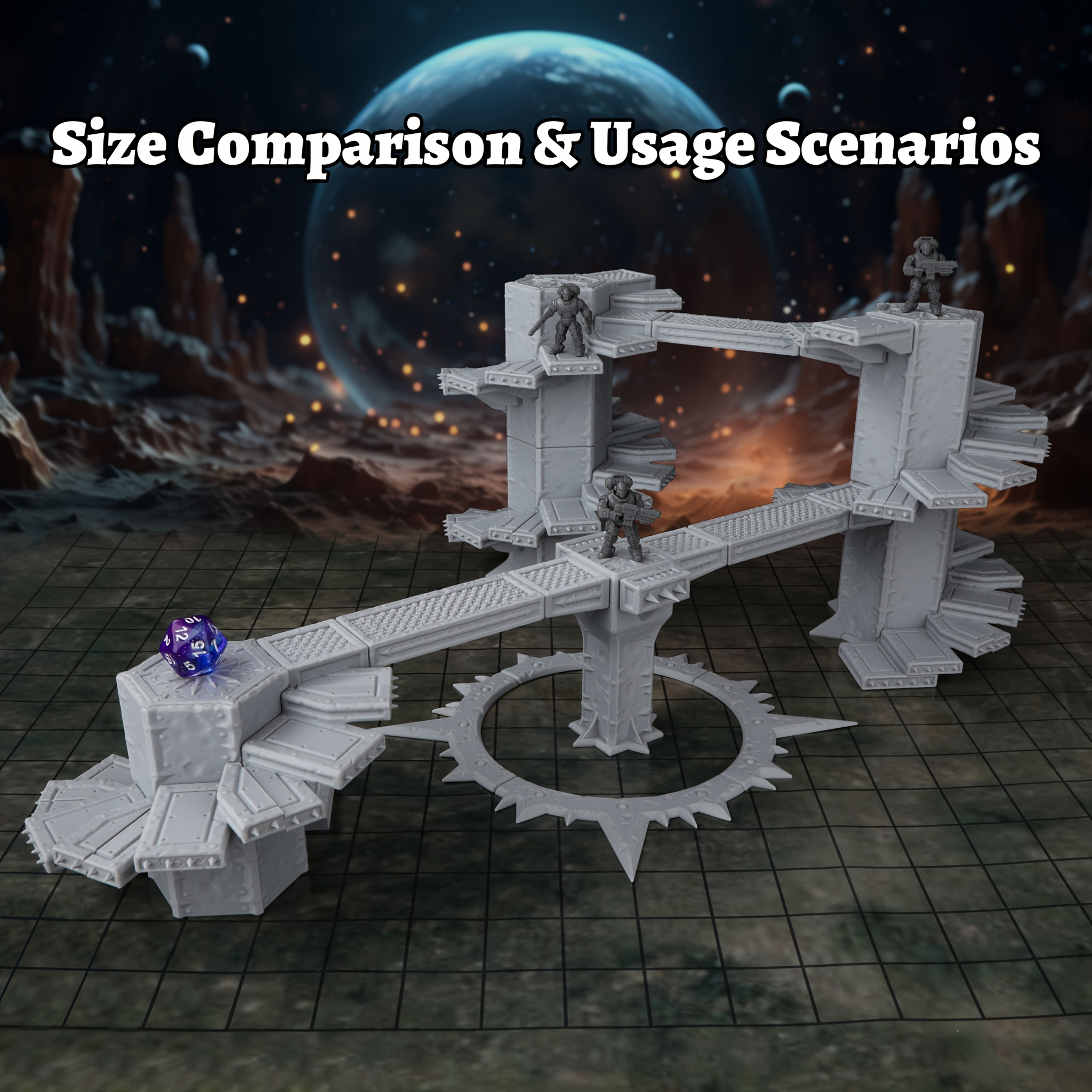 Modular Sci-Fi Spiral Staircase & Connection Set