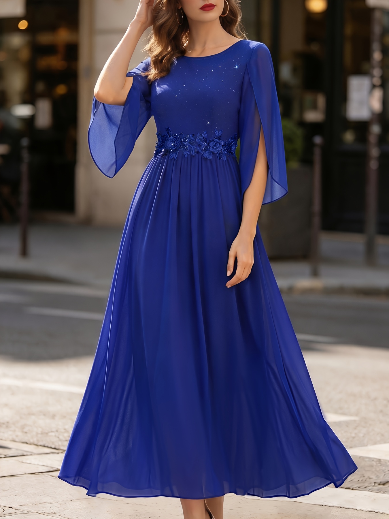 flowy blue prom dresses Navy | Elegant Prom Gowns Sexy Prom Dresses main image 1