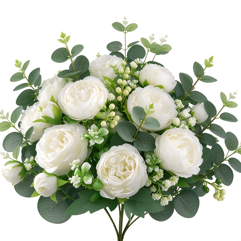 TEMU Assortiment de 15 simulées | Convient pour la décoration intérieure et extérieure de , les arrangements de mariage, les bouquets de mariée, les