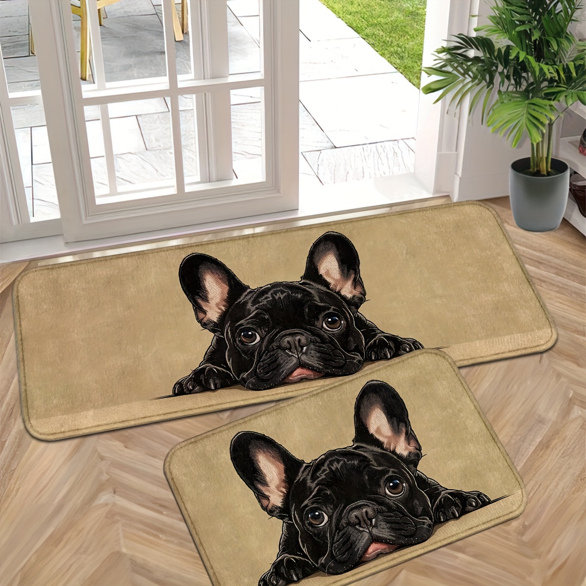 

Charming French Bulldog Door Mat - Non-slip, Machine Washable Entrance Rug For Kitchen, Bathroom & Laundry Room