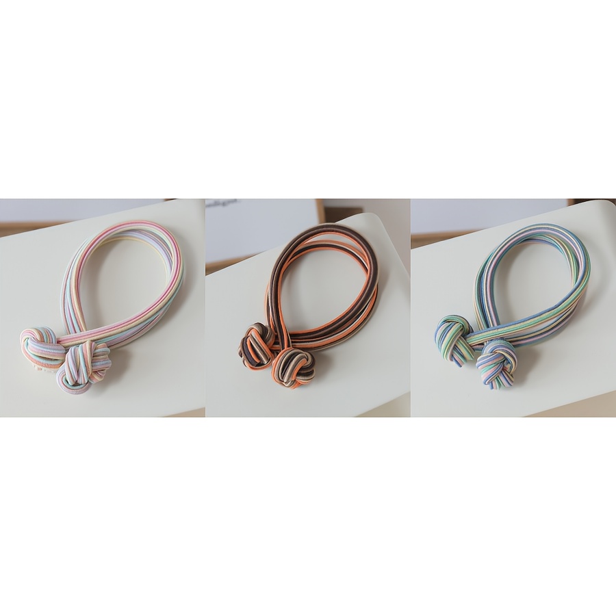 Set Of Durable Elastic Headbands For High Ponytails In A Easy Style, Featuring Color Blocking For Spring And Autumn
