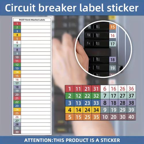 a set of stickers for circuit breaker labels of stickers for electrical panels distribution boxes and electrical making identification useful collection of stickers