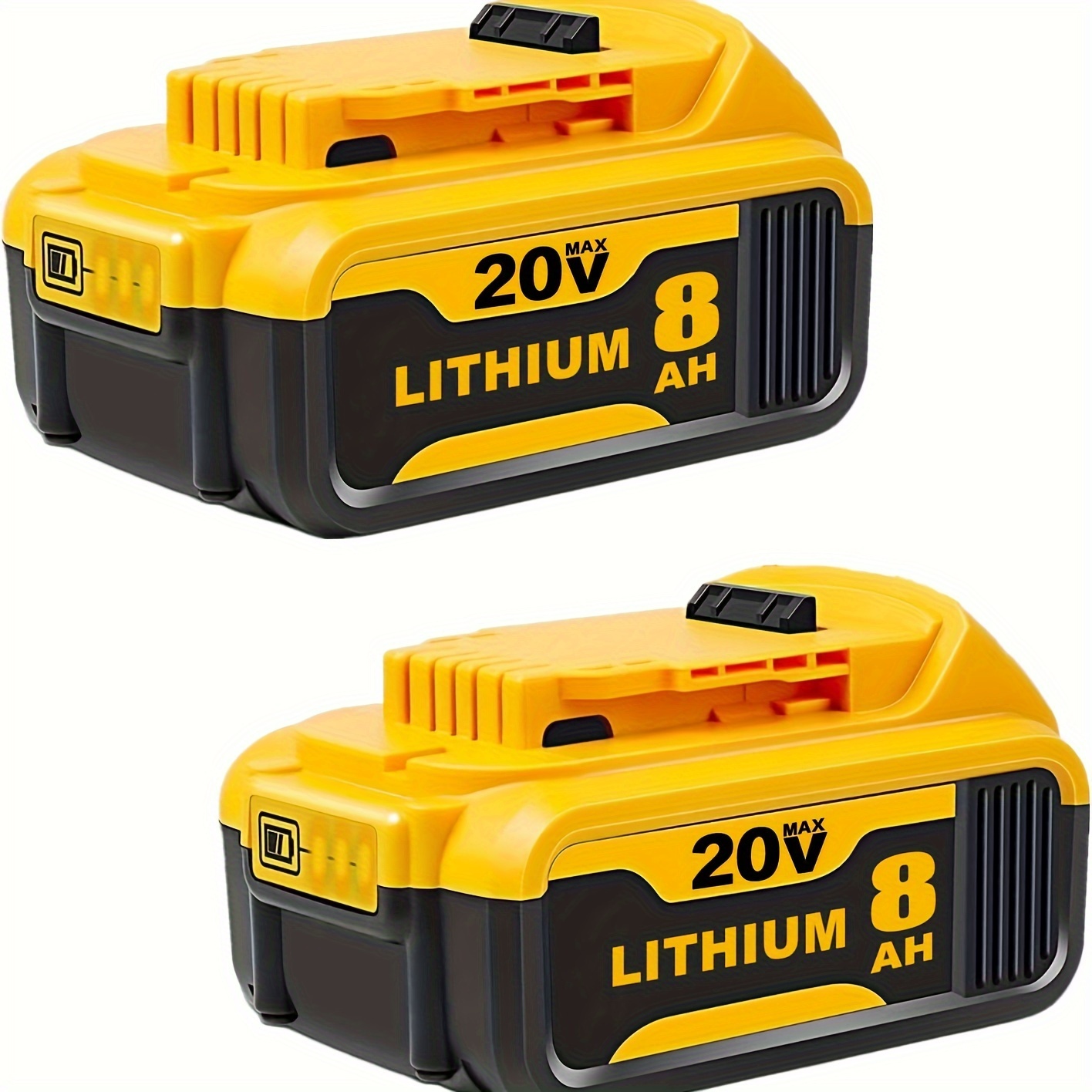 

Dcb200 2pack 8.0ah Lithium Battery Replacement For Dewalt 20v Xr Cordless Tools Dcb180 Dcb206 Dcb206-2 Dcb200 Dcb204 Dcb204bt-2 Dcb203 Dcb201 Dcb207