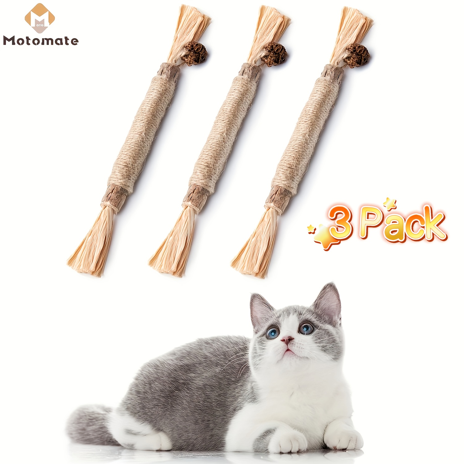 

3pcs/6pcs Sticks Cat Toys, Sticks, Kittens Chew Toys For Teeth Cleaning, Cat, Consumable