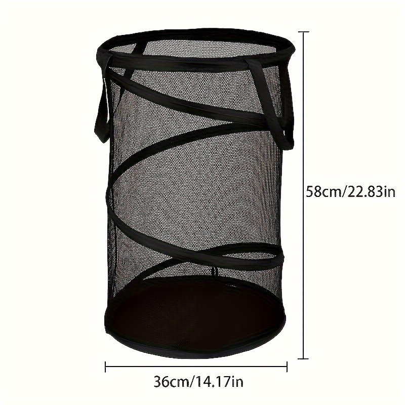 TEMU A Large Capacity Pop-up Mesh Laundry Basket - Foldable And Perfect For Storing Dirty Clothes, Equipped With Handles, Suitable For Travel, Dorms,