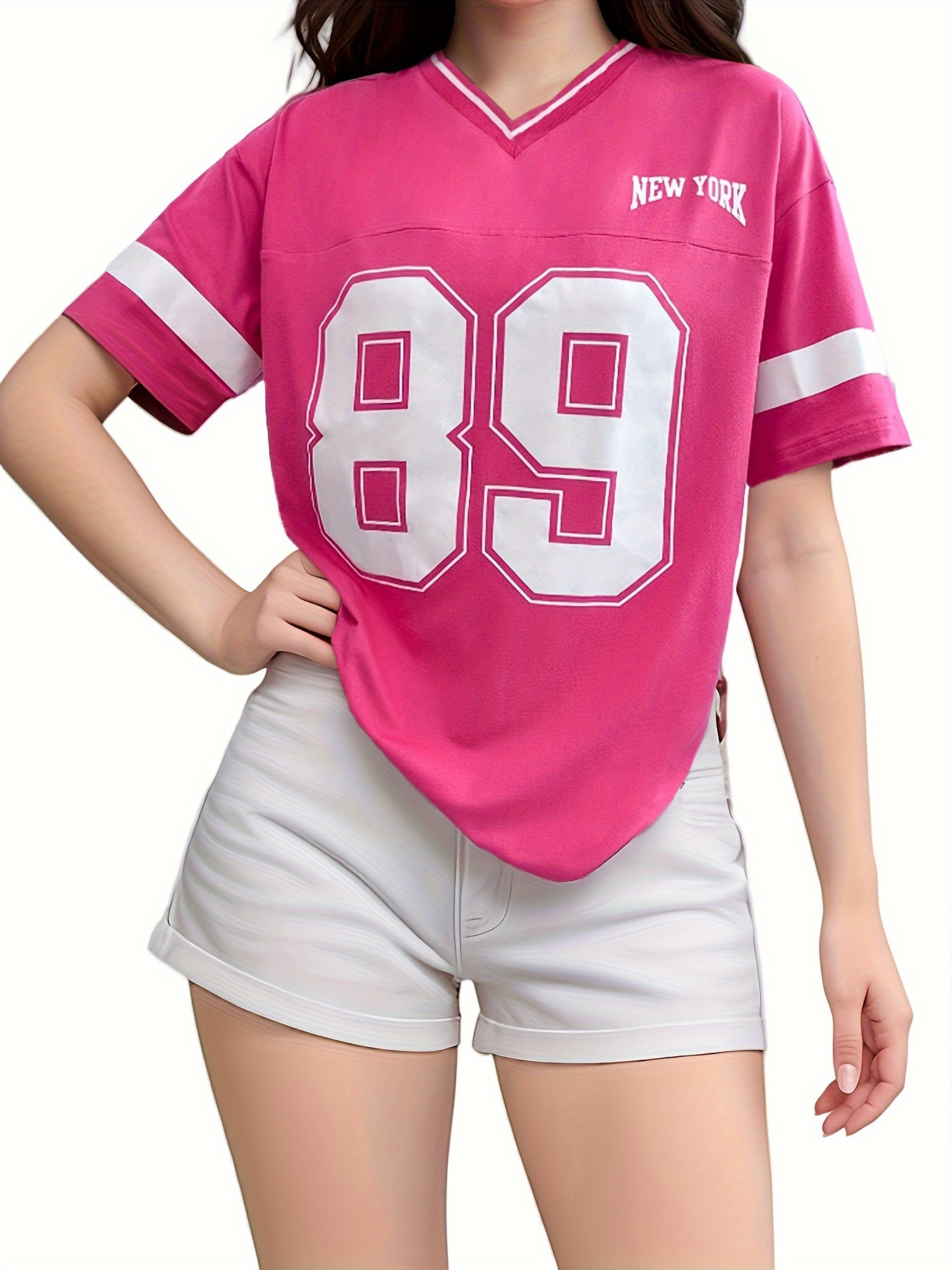 Camiseta Vintage de Fútbol Americano para Mujer Jersey Lavanda Cuello  para Aficionadas y Casual Camiseta Lavable a Máquina,