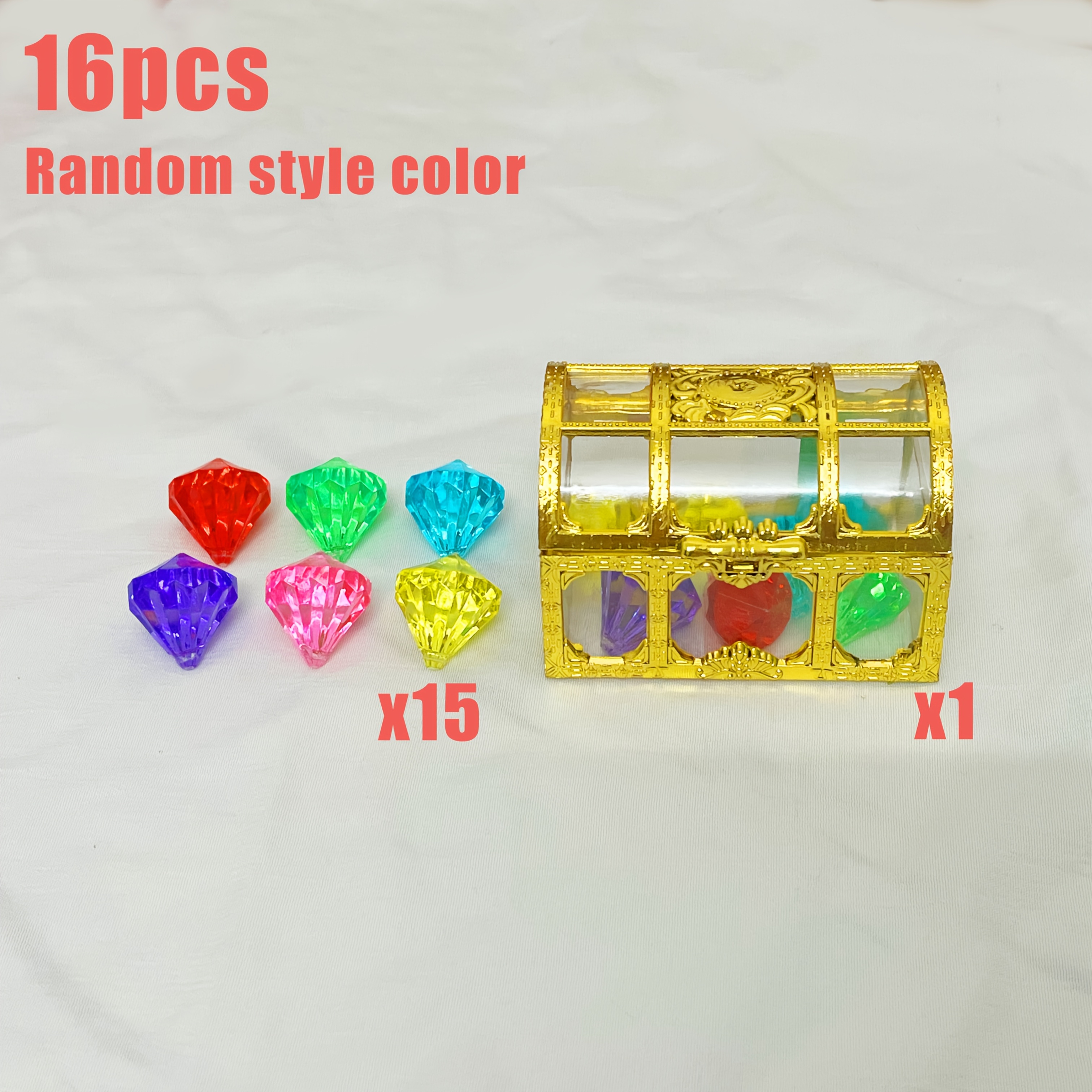 Image of Feellife 16pcs : 1 And 15pcs Gems; A Toy Role-playing Set Suitable For Children Aged 3 And Up. A Perfect Gift For Halloween, Christmas, New Year's, Or Thanksgiving. Are Random