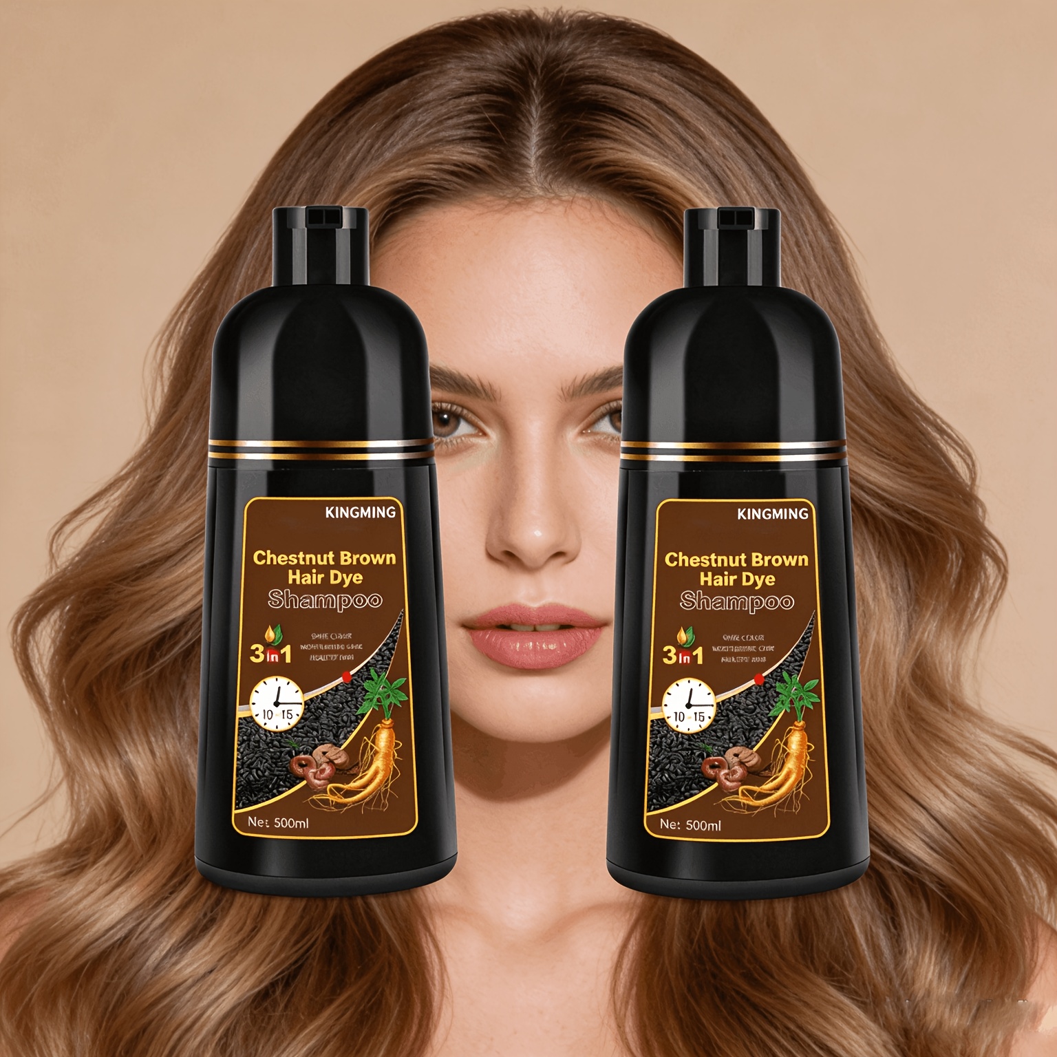 Image of One-wash | 3-in-1 Herbal Hair Dye Shampoo With Ginger & Polygonum Multiflorum, Scalp-friendly & Non-harmful To Hair