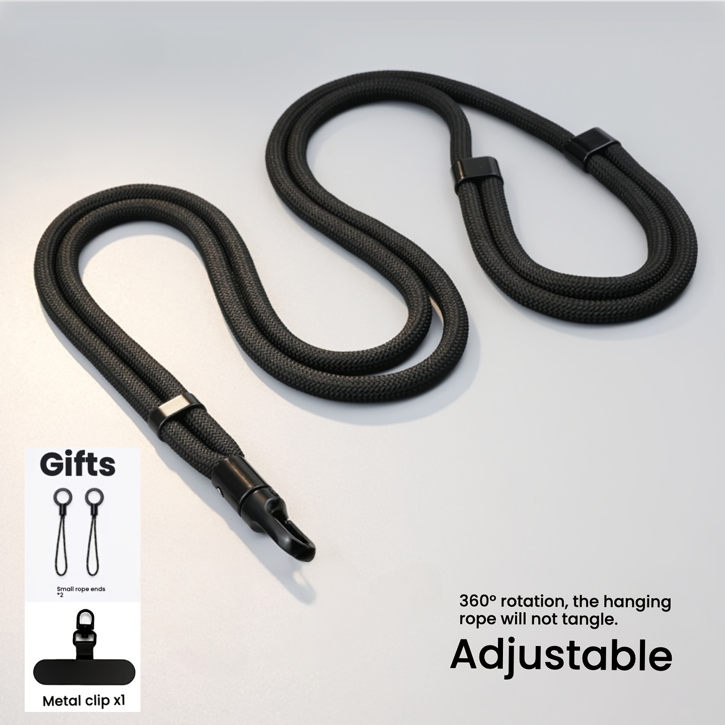 2026 Adjustable Lanyard Shoulder Strap Neck Hanging Strong Durable Outdoor Carry Anti-theft Anti-loss Fall Multi-functional High-end Rotating Phone Chain