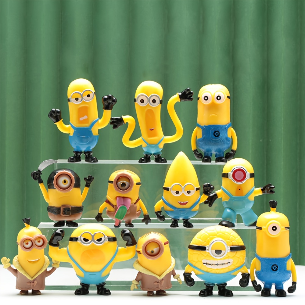 

12 Minions Figurines: Home Decor, Car Accessories, Or As Gifts - Suitable For All