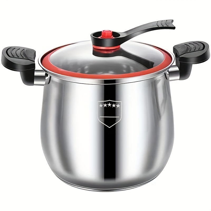[stainless Steel Quick Cooking Pot] Quick Saucepan Stainless Steel Quick Cooking Pot - Food Grade, 2pcs Pot And Lid, Large Capacity Stew And Soup Pot With , Compatible With Induction And Gas Stoves