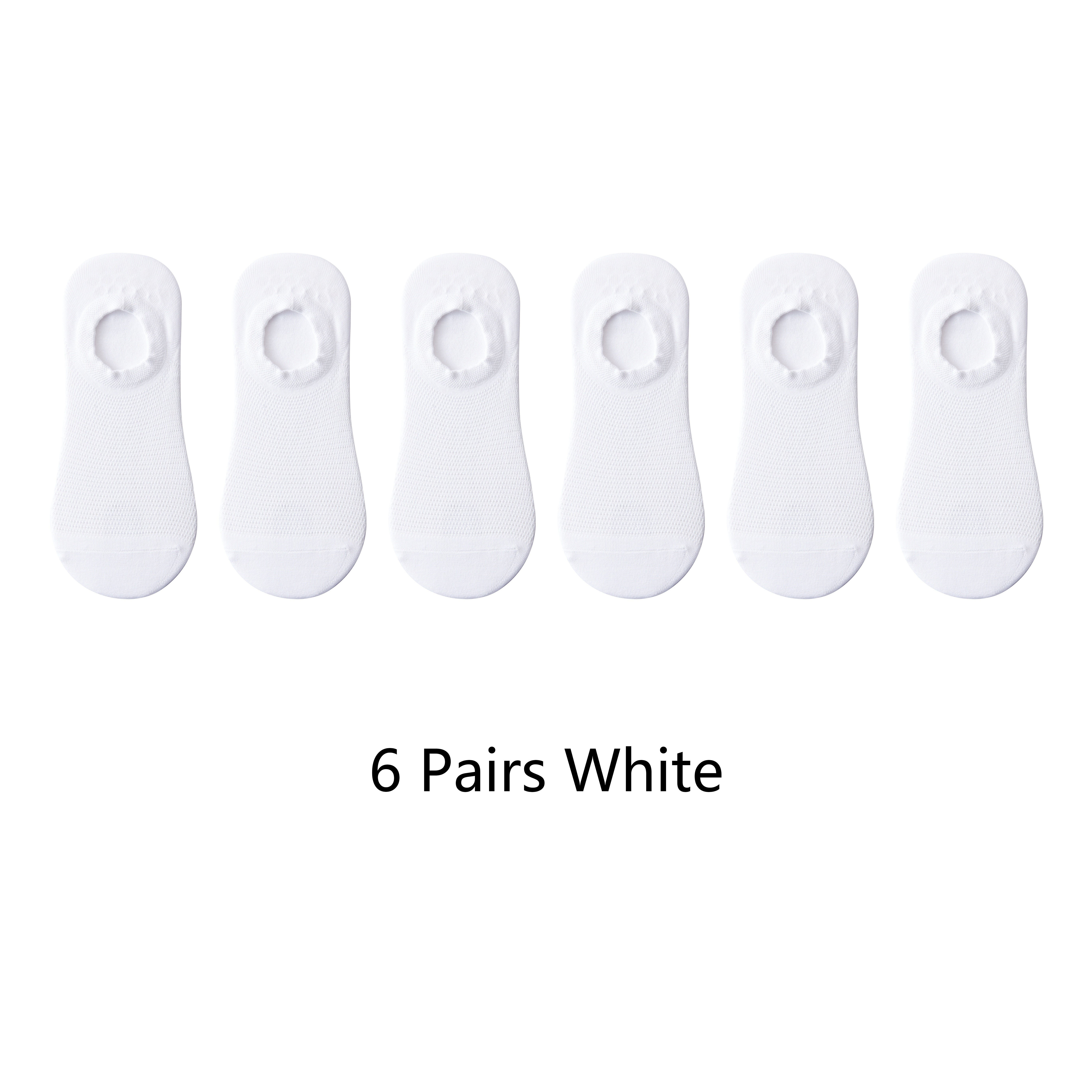 Image of 6 Pairs/12 Pairs Summer Men's Socks, Short Socks, Couple Socks, Solid Color Rayon Socks, Socks, Breathable Mesh Socks, Silicone Anti-slip