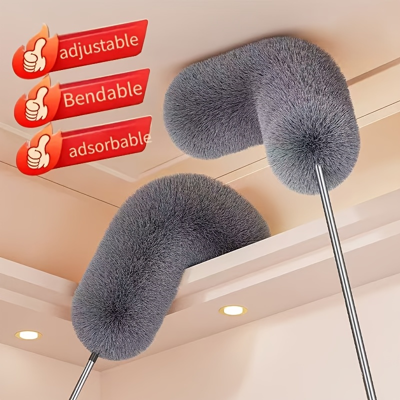 1pc extendable dusters brush for dust removal flexible head dusting brush washable and reusable ceiling fan duster for high ceilings furniture vehicles cleaning supplies cleaning tool