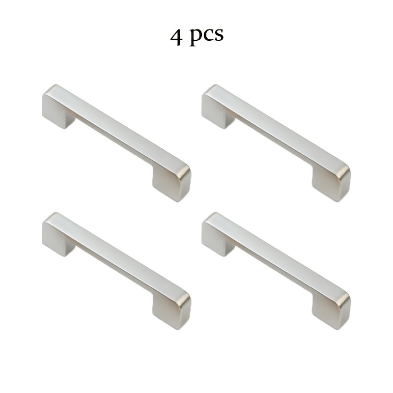 TEMU 4pcs Modern Minimalist Curved Cabinet Handles And Wardrobe Handles, Each Handle With 2 Mounting Screws And A Recessed Metal Nut For Strength And