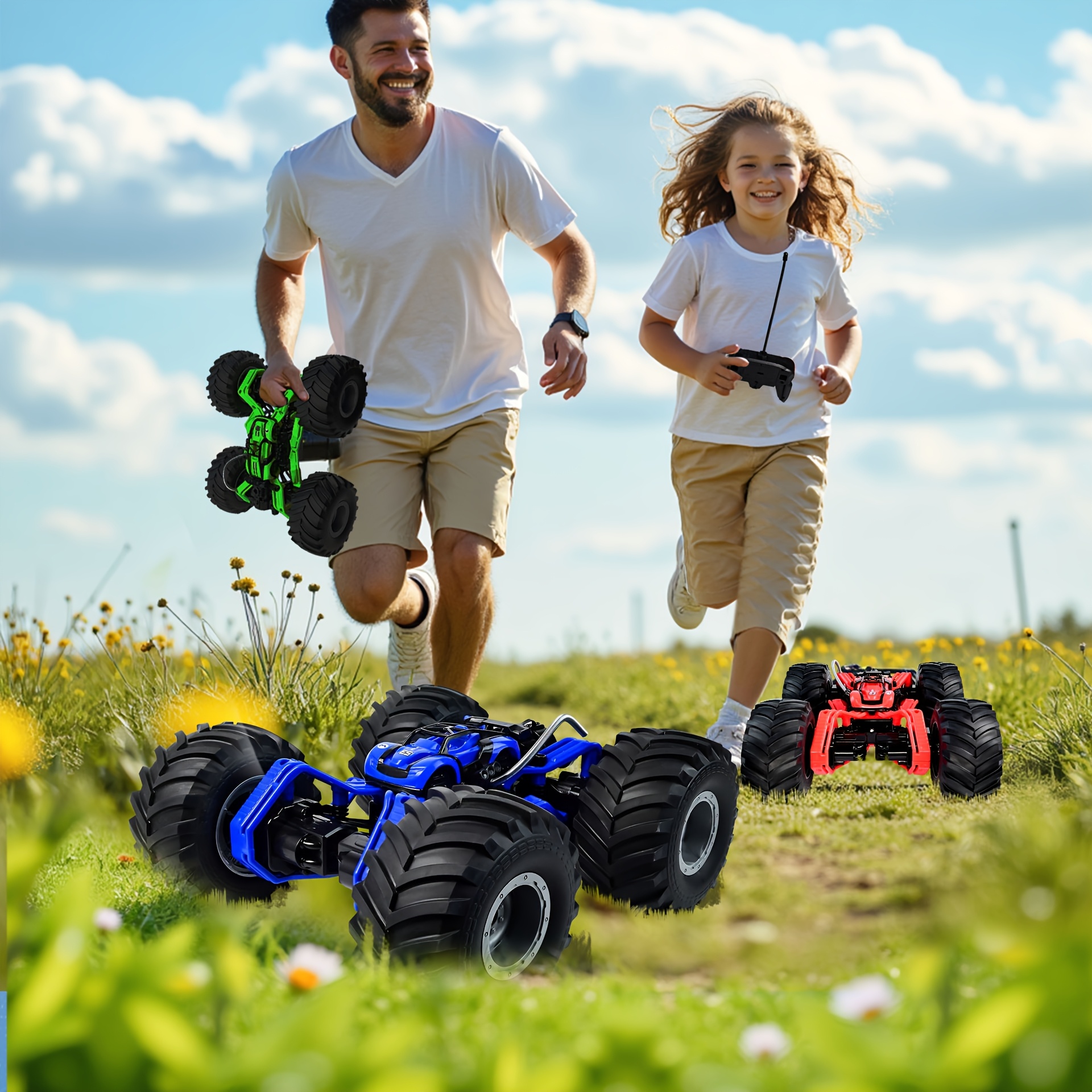 Stunt RC Car For 4-7 8-12 Years Old Boys, 40 Kilometers Per Hour All Terrain RC Truck, 360 Degree Rotation, Spray, Truck Toy Birthday, Christmas, Halloween Gift For 4-12 Years Old Boys