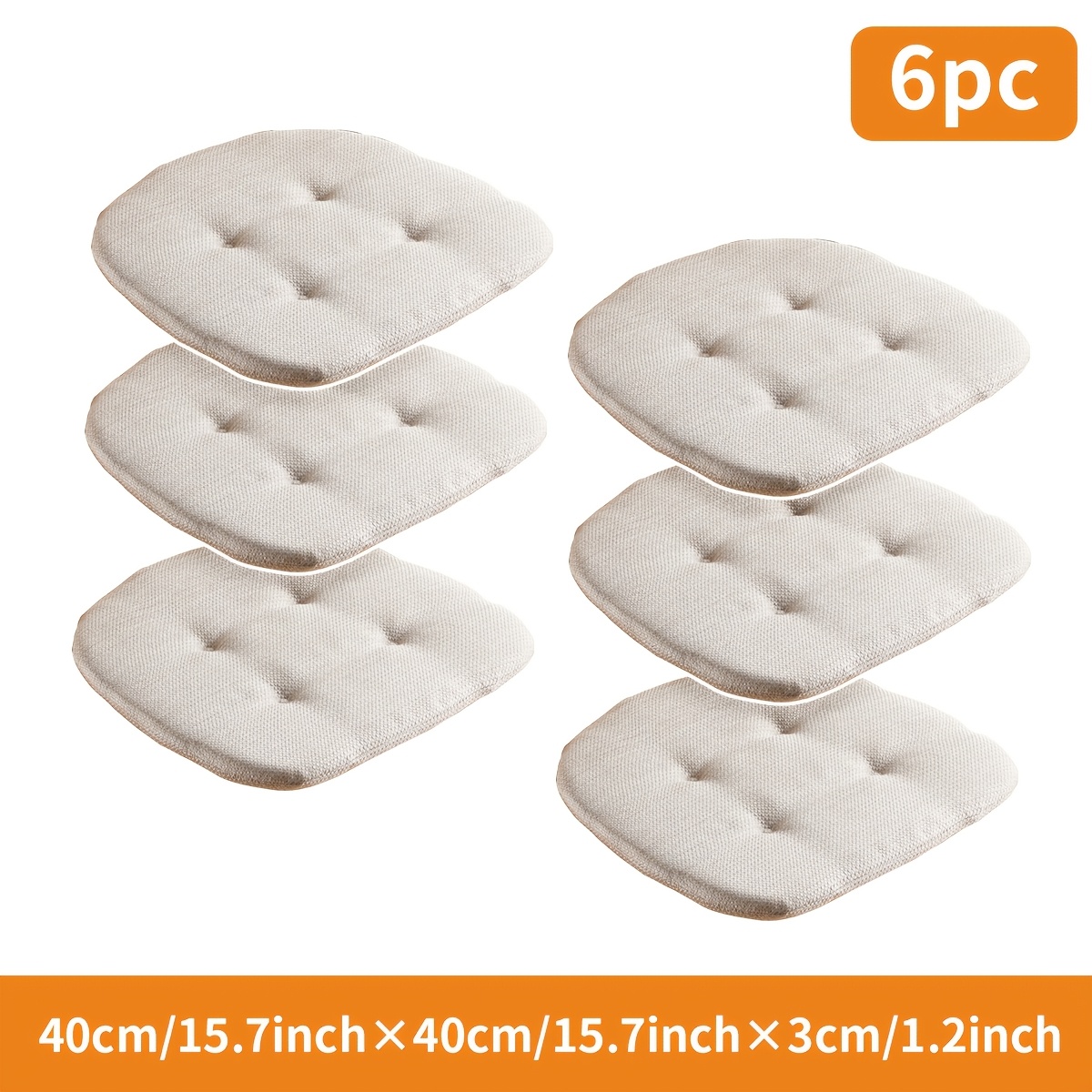 1/4/6pcs Solid Color With Tie-back Chair Pads, Thickened With Padding, Home Dining Chair Cushions, Seat Pads, 15.7" X 15.7"