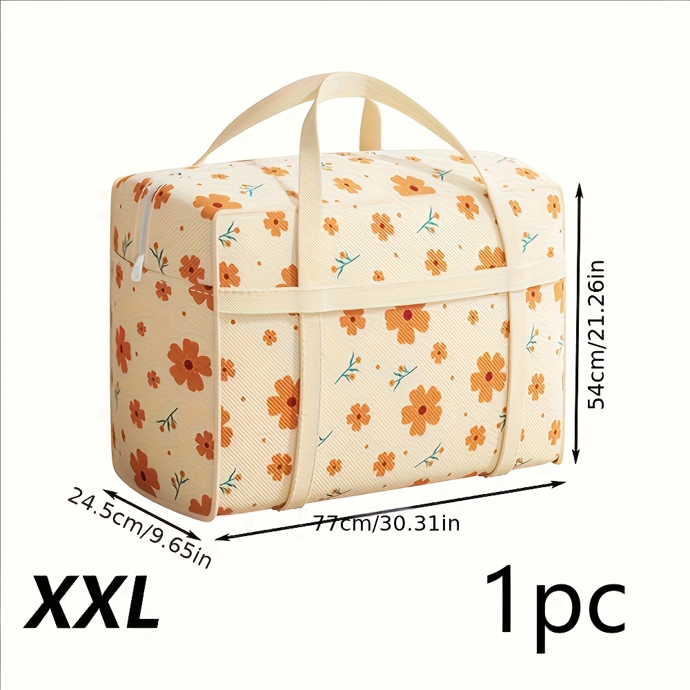 TEMU 1pc Foldable Storage Bag - Dustproof Quilt Bag, Moving Packing Bag, Handheld Storage Bag, Luggage Travel Bag, Moisture-proof, Large Capacity, Thickened, Extra Large