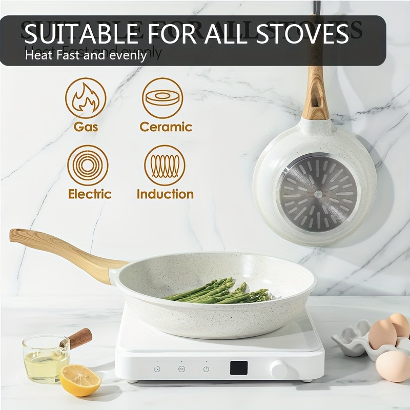 8inch Nonstick Frying Pan For Pancakes & Eggs Healthy Medical Stone