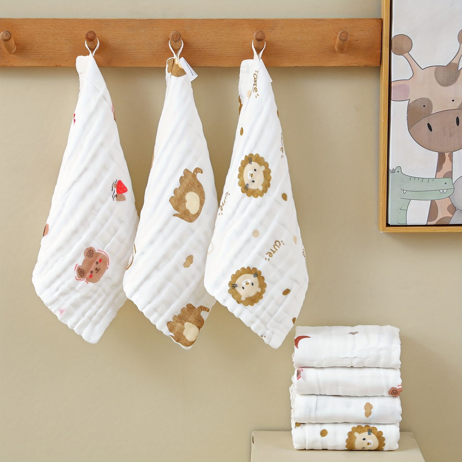 5-Pcs Children's Soft Absorbent Towels with Cartoon Patterns