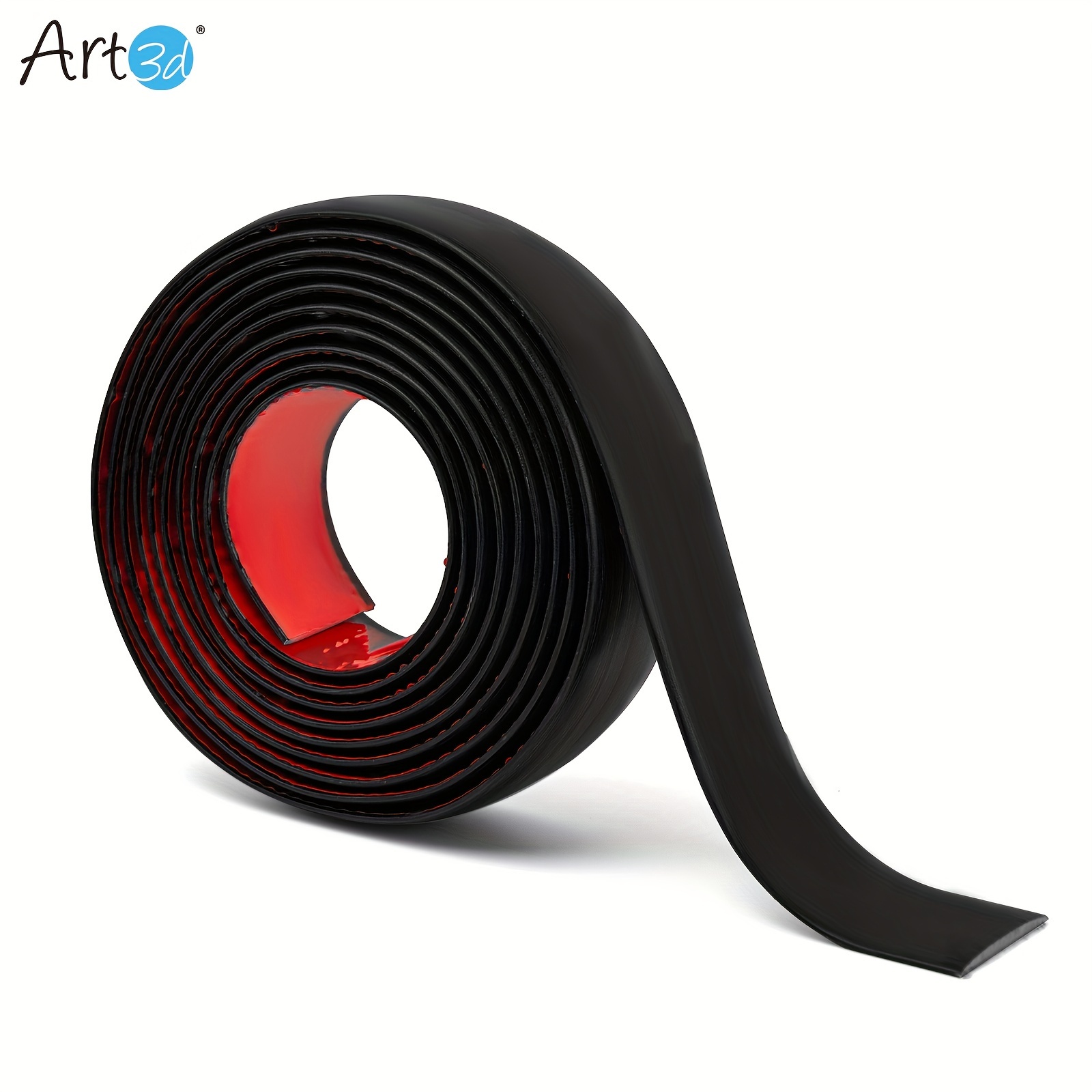 

Art3d Self-adhesive Vinyl Floor Transition Strips, Floor Flat Divider Strip For Joining Floor Gaps, Carpet Threshold Transition Strips (10 Ft., 1.57 In., Black)