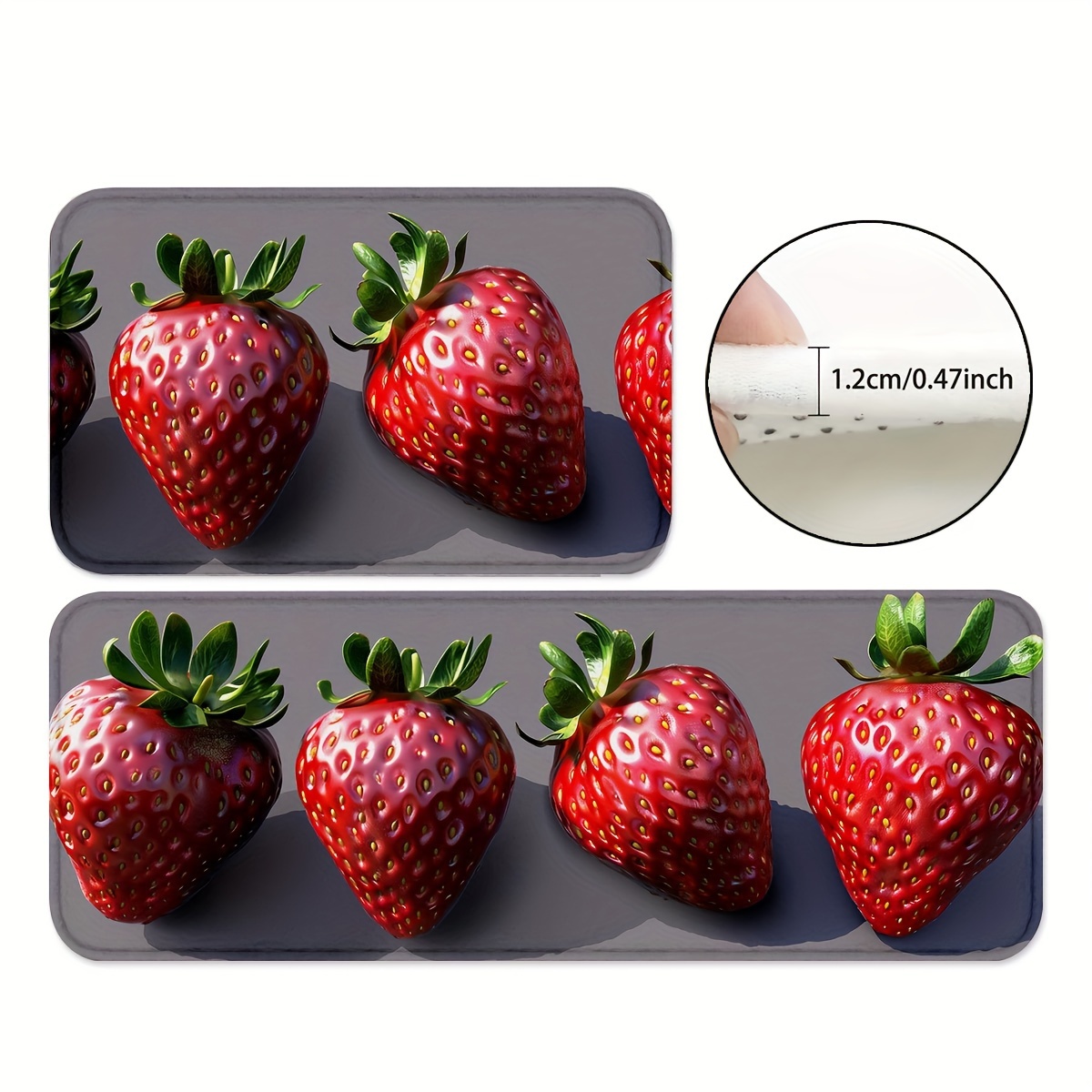 

1/2pcs, Strawberries Fruit Kitchen Rugs Non Slip Washable Thicken Kitchen Mat Kitchen Carpet Rugs For Kitchen Floor Kitchen Mats For Floor Kitchen Rugs Non Slip Kitchen Runner