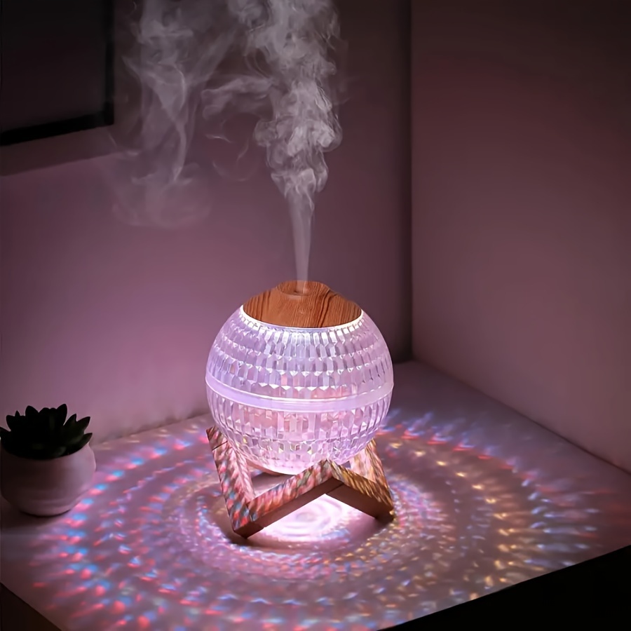 1pc light crystal ball usb humidifier colorful atmosphere night light sprayer silent 350ml ultrasonic large fog atomizer humidifier no battery usb powered do not add aromatherapy essential oils it will the light transmission effect of details 1