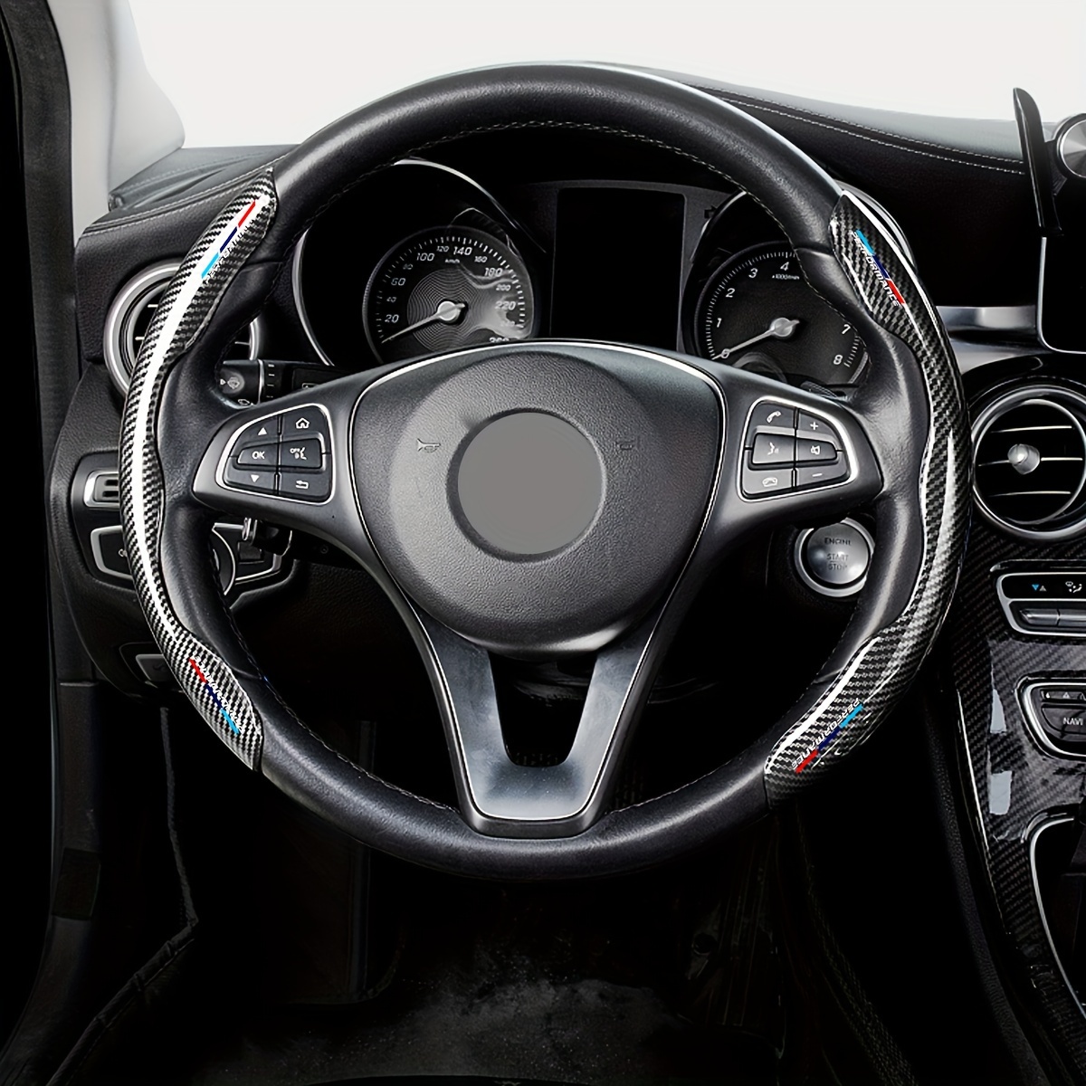 

1 Set Fashion Glossy Carbon Fiber Style Car Steering Wheel Cover For Bmw 1 2 3 4 X1 X2 X3 X5 X6