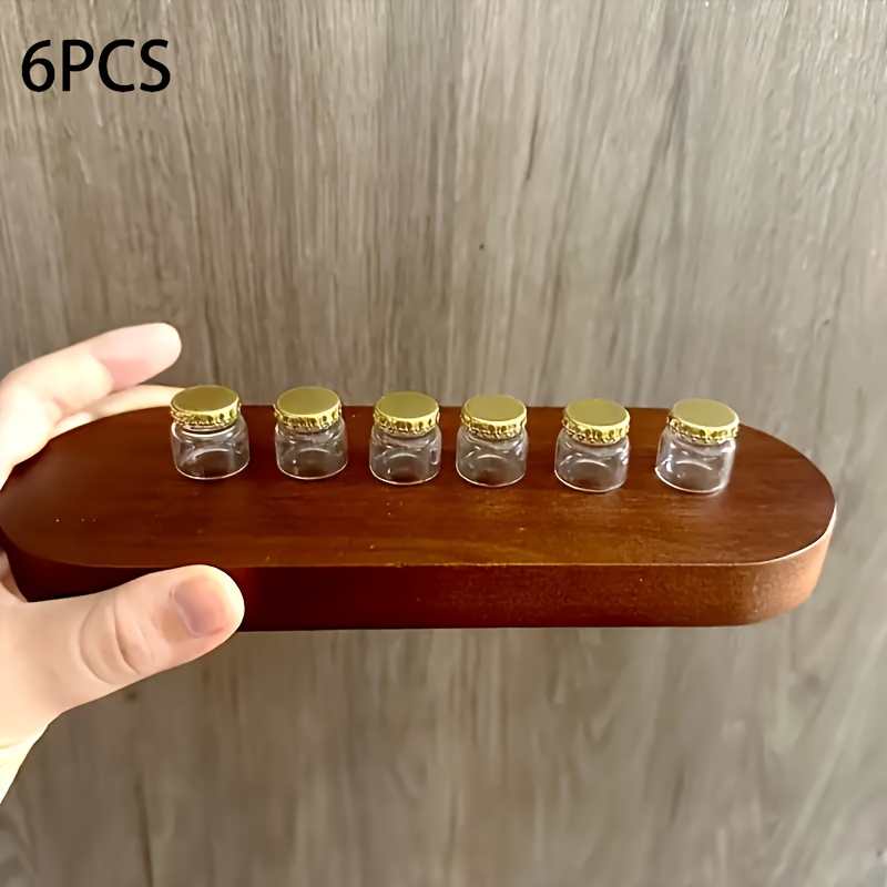 Image of 3/6sets-of Glass Bottle Miniature Cute Mini Suitable For Collection 1:12 Mini Exquisite Miniature Kitchen Model Can Open , Retro Farm Miniature Props Home Decoration Cute