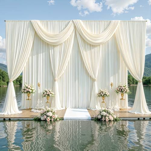 4pcs of 5ft 10ft elegant polyester spandex photography background cloth banquet decoration curtains with pole bags soft and smooth wear resistant and wrinkle resistant suitable for weddings birthdays banquets balls and other activities