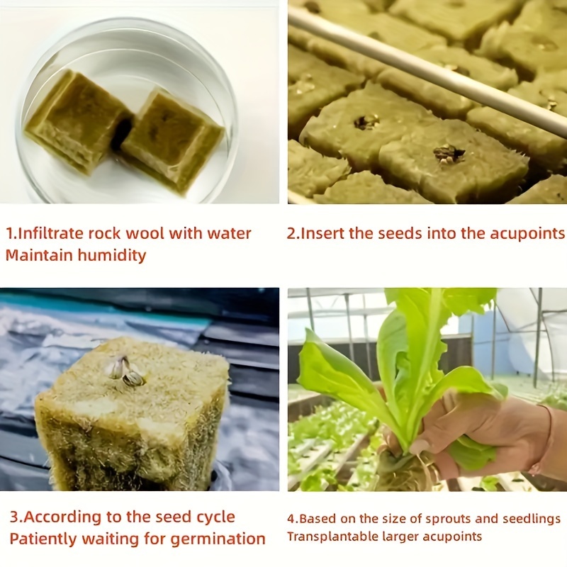 75/150pcs, Soil-free Cultivation Base: Hydroponics Growing Rock Cotton ...